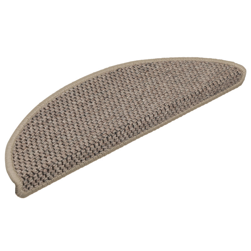 Shellson Non-Slip Stair Tread, Semi-Circle 17cm x 56cm, Dark Beige