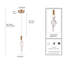Luminaire suspendu 14 po en laiton naturel avec tire-bouchon transparent