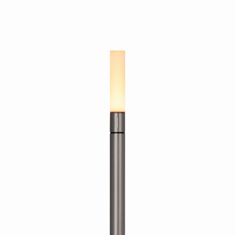 Candle-Inspired Portable Rechargeable Lamp - Wick, 10.2" H x 4.7" W x 4.7" D, Graphite