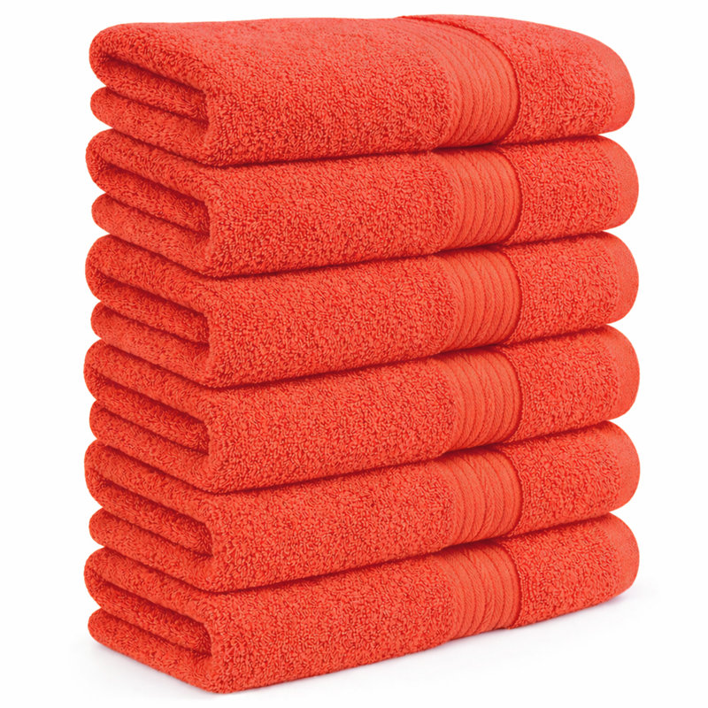 Hand Towels Quick Drying 100% Cotton 600 GSM, Orange