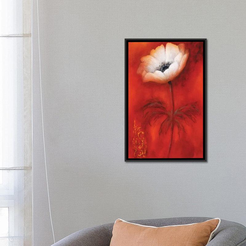 «Anemone I», reproduction sur toile, H 26 po x l 18 po x P 1,5 po, Toile encadrée noire, Pas de tapis