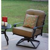 Lark Manor Byrge Swivel Patio Chair with Cushions & Reviews | Wayfair