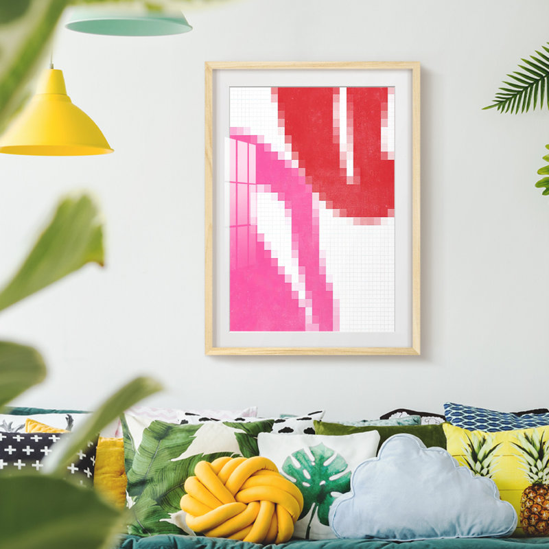 Pixel Leaves II -Framed Print, 28.5" H x 20.5" W