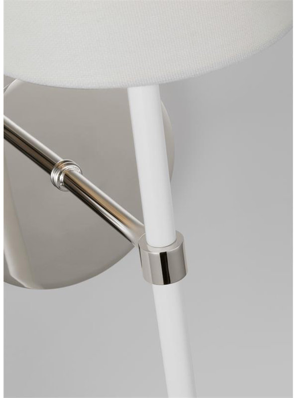 Steel Armed Sconce, Polished Nickel