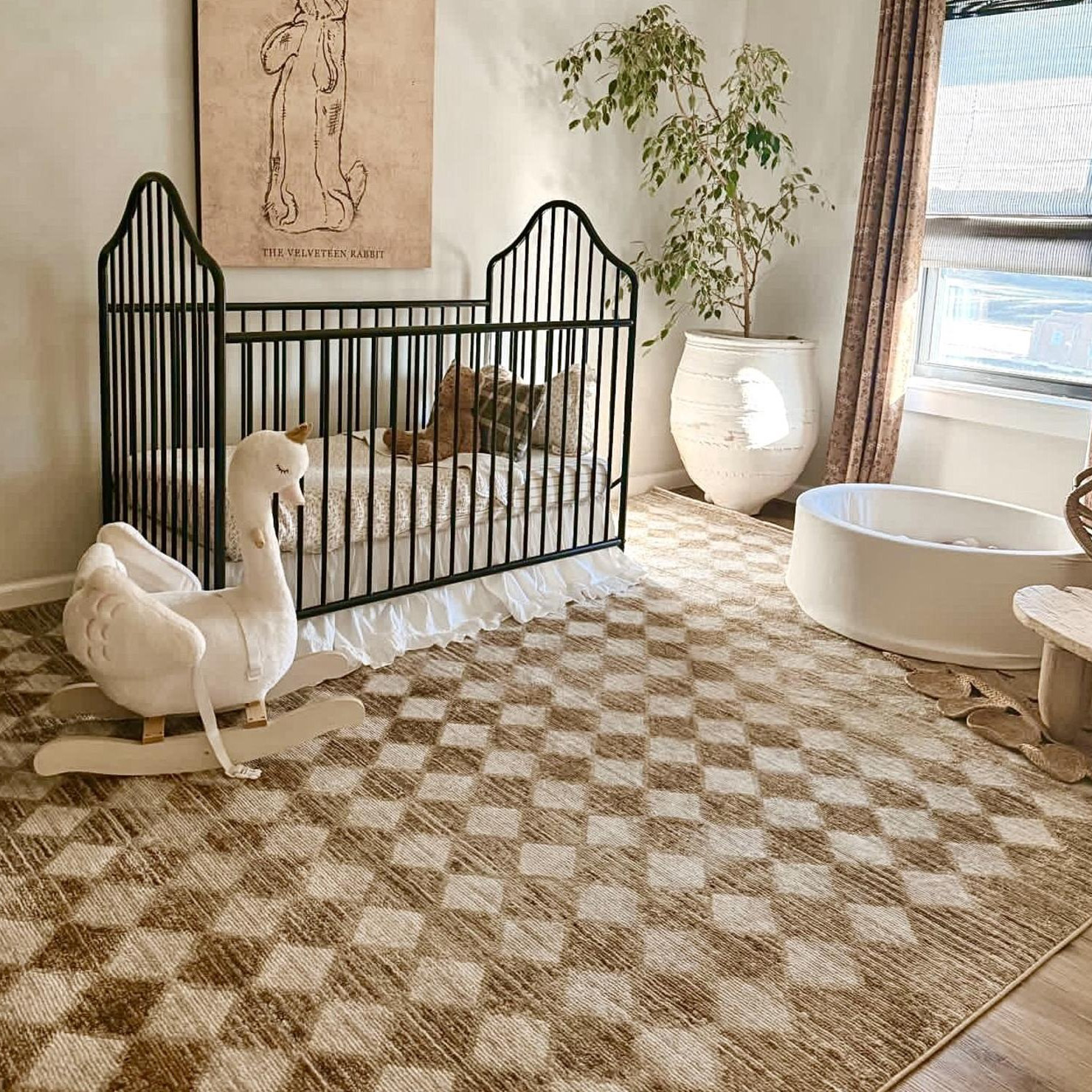 Galey Alix x Livabliss Myrtle Avenue Checkered Rug, Rectangle 5'3" x 7'7"