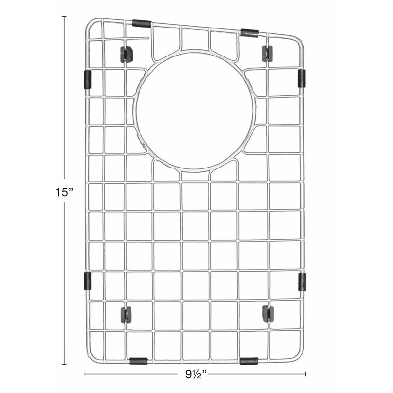 Karran 9-1 / 2 po X 15 po Grille inférieure en acier inoxydable pour Qt-711 / Qu-711