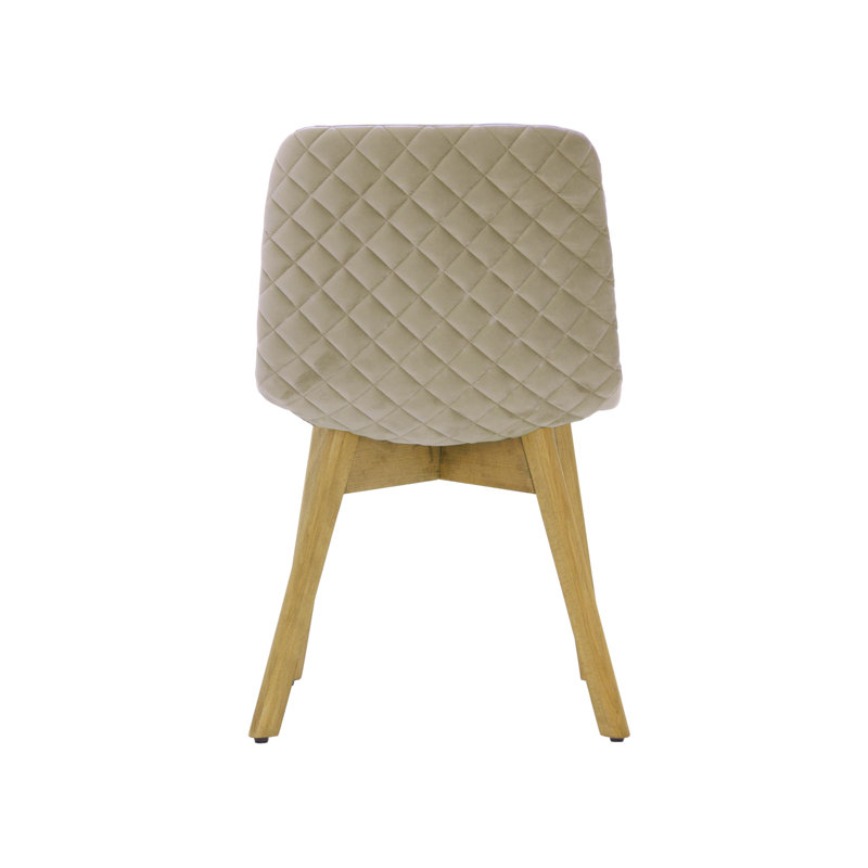 Jada 48cm H Velvet Upholstered Side Chair, Beige