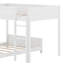 Lit superposé en bois double avec lit superposé double avec plateau de rangement intégré et échelle, avec support à lattes, aucun sommier nécessaire-133667932