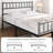 Minimalist Metal Bed Frame with Slatted Headboard-682358409-800080578