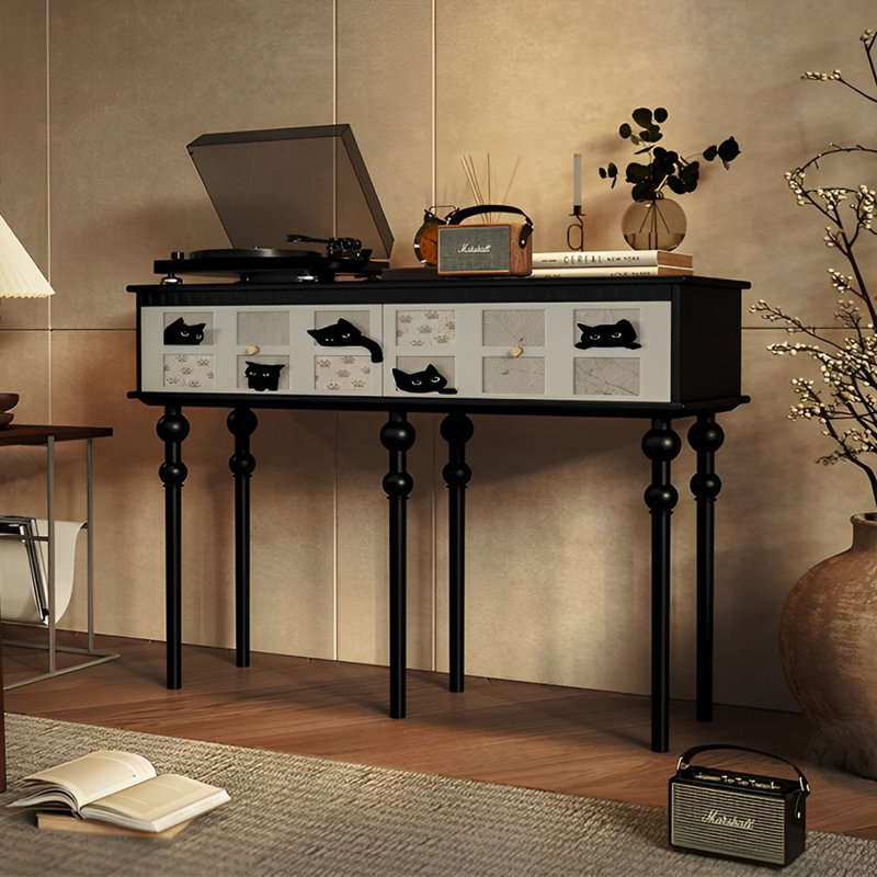 Console rétro Retro Art, Noir, noir, noir, noir