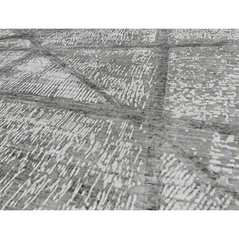 Abstract Area Rug in Ivory, Rectangle 6' x 9'