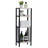 4-Tier Freestanding Bathroom Shelf – Whitewashed Wood & Black Metal Floor Standing Storage Rack, Bath Supplies Organizer