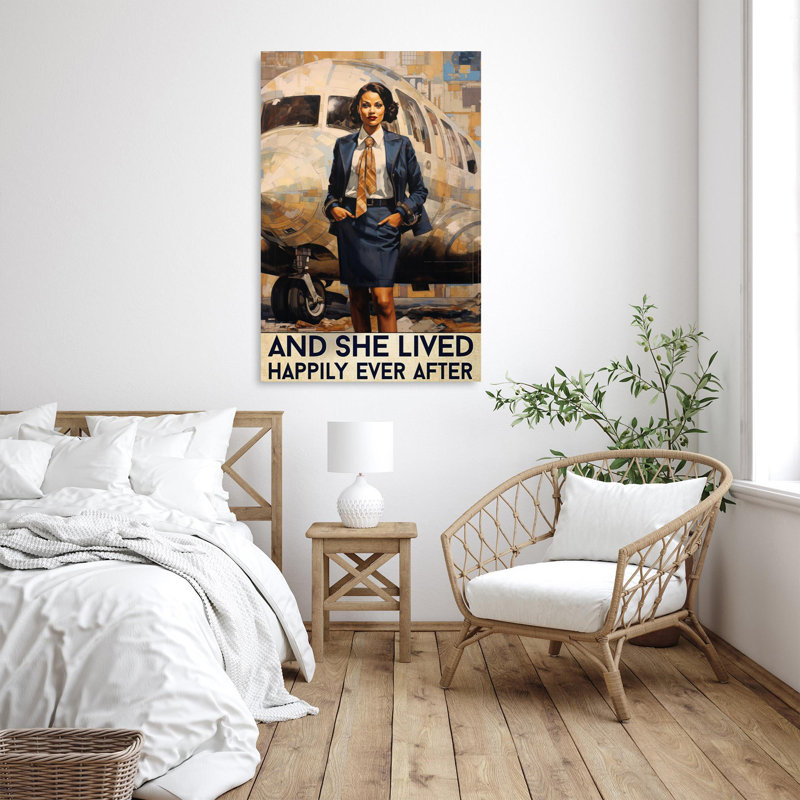 Lillykate Flight Attendant And She Lived Happily, H 36 po x l 24 po x P 1,25 po