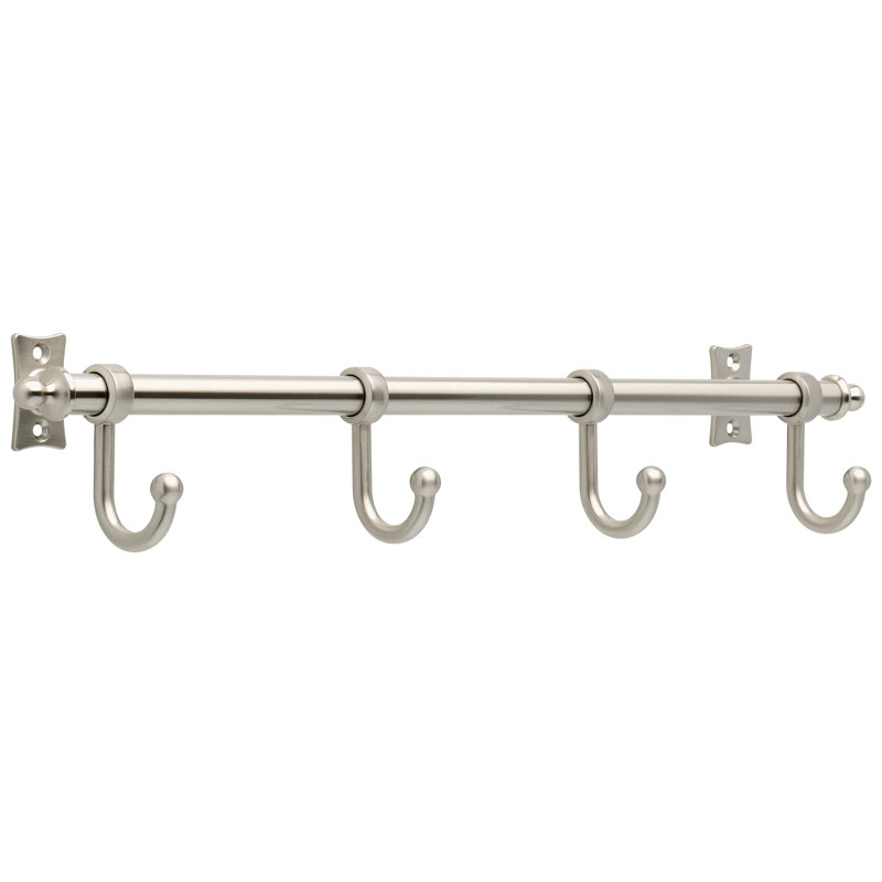 Essick Hook Rail, Satin Nickel