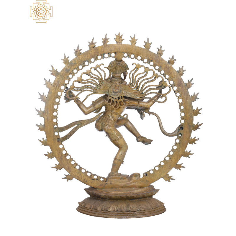 Grande statue de Nataraja de 33 po - bronze de cire perdue fait à la main, sculpture de Shiva dansant Swamimalai, décor d'art indien