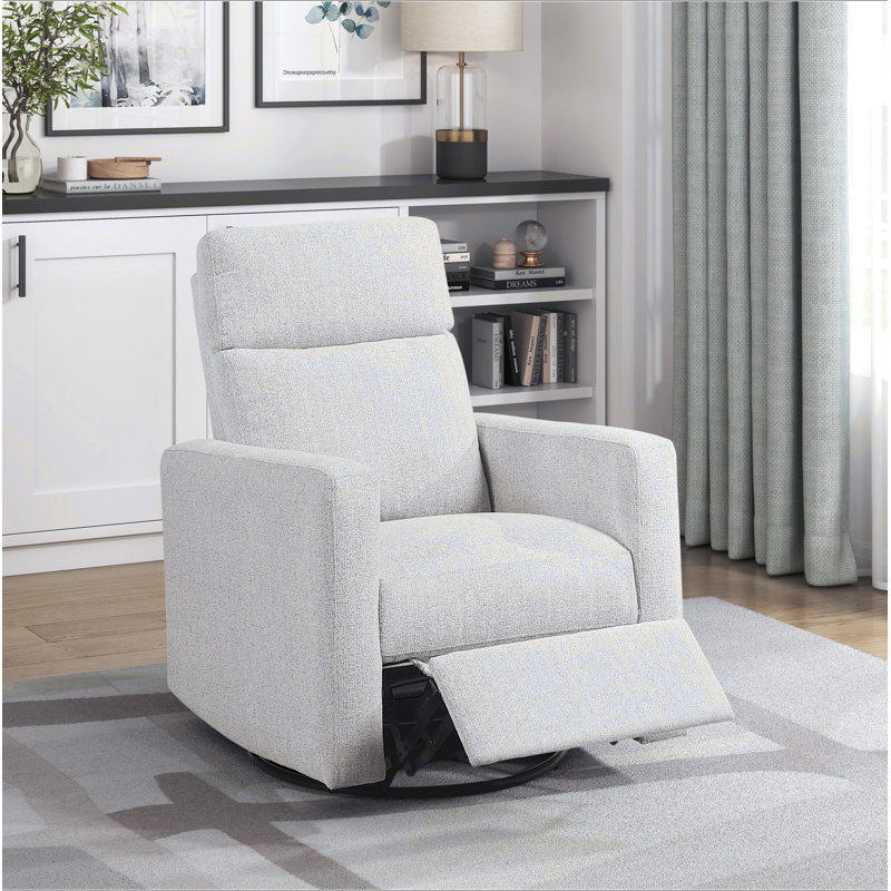 Fauteuil inclinable contemporain pivotant confort à mouvement coulissant de mobilier de salon en tissu de chenille luxueux 1pc