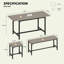 Ensemble de table de salle à manger extensible pour 4-8, grande table de cuisine extensible de 63 po avec 2 bancs et 2 tabourets, plateau en bois moderne et structure en métal, peu encombrant, facile à assembler, gris.-1320260816-1320260841-1320260844-1320260846-1320260847