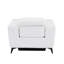 Fauteuil inclinable électrique Global United en cuir italien pleine fleur avec chargeur USB, blanc-1616174469