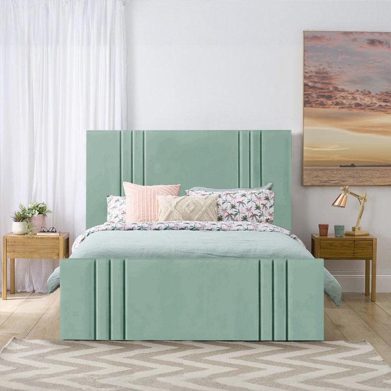 Mishayla Storage Bed, 135 x 190 cm, Duck Egg