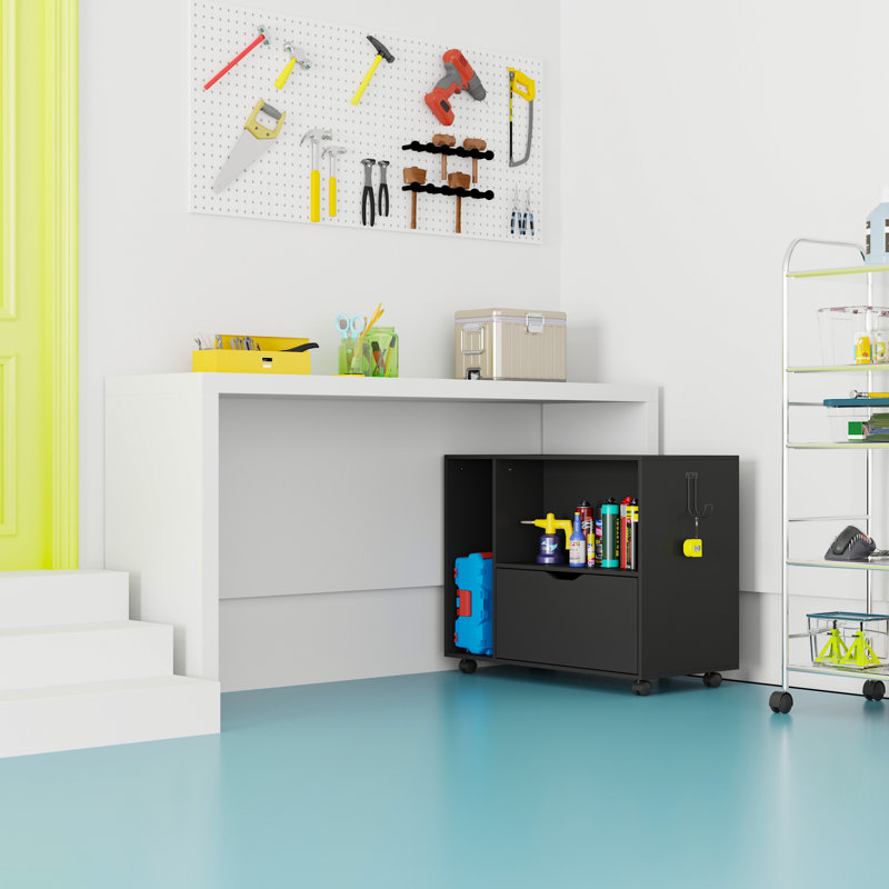 Professional Under-Table Garage Tool Cart & Mobile Parts Organizer – Heavy-Duty Storage With Locking Wheels