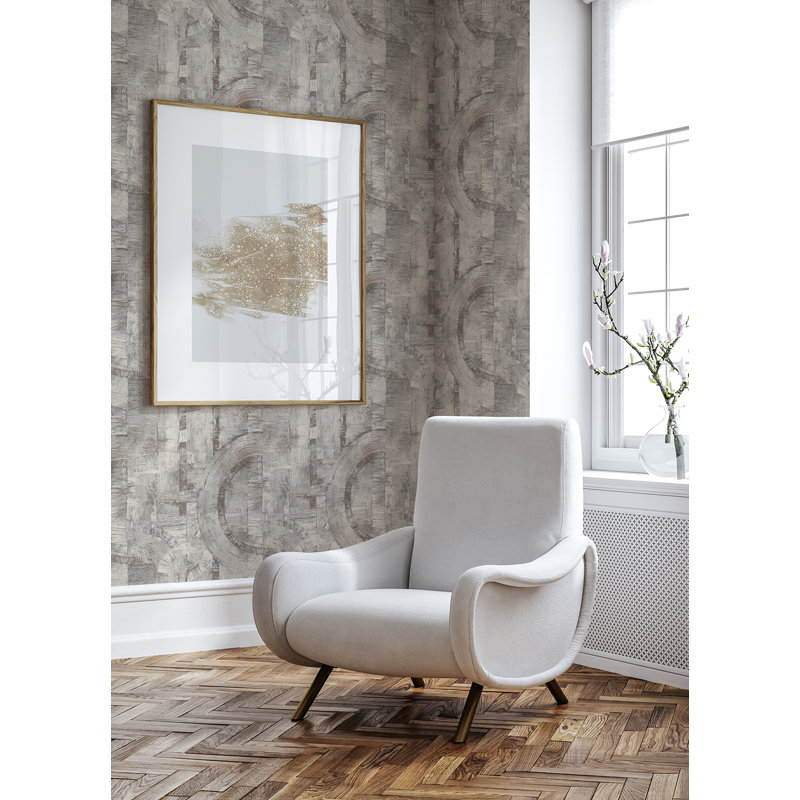 33' L x 20.9" W Wallpaper Roll, Grey