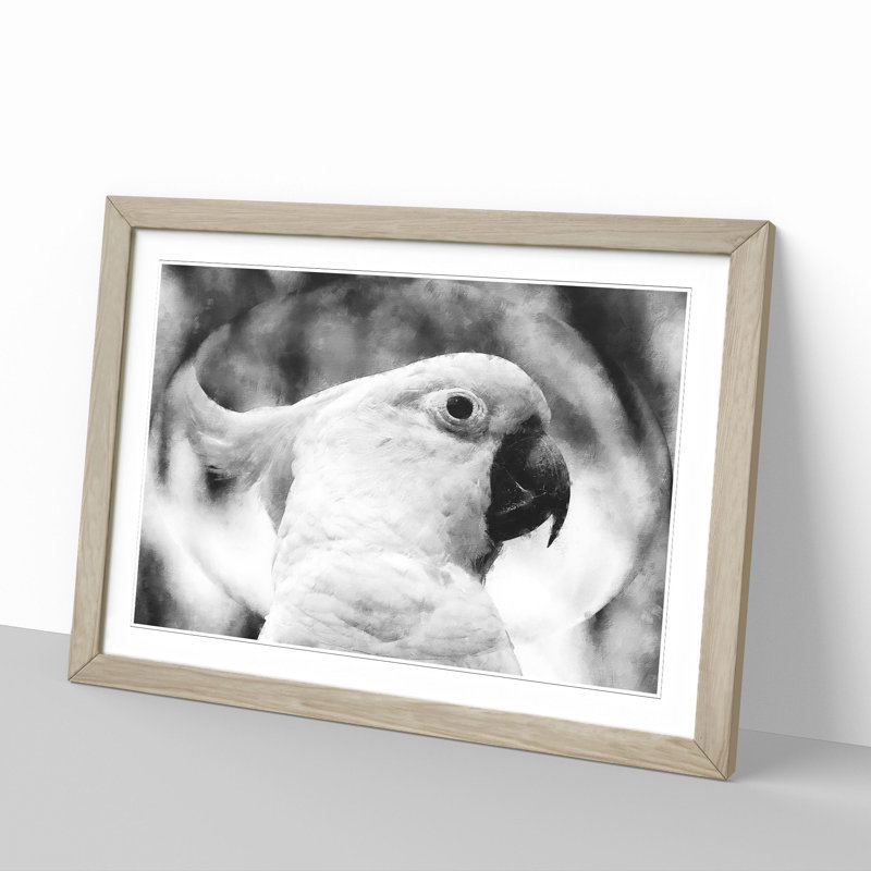 Cockatoo Bird Vol.2 - Picture Frame Graphic Art, Oak Framed, 27cm H x 36cm W x 2cm D