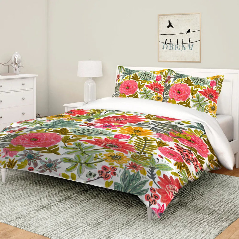 Édredon aquarelle bouquet floral par Laural Home, Édredon Succulent Floral, Édredon très grand