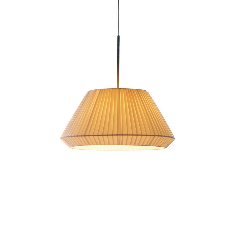 Mei 1 - Light Black Dome Pendant, Cream Translucent Ribbon