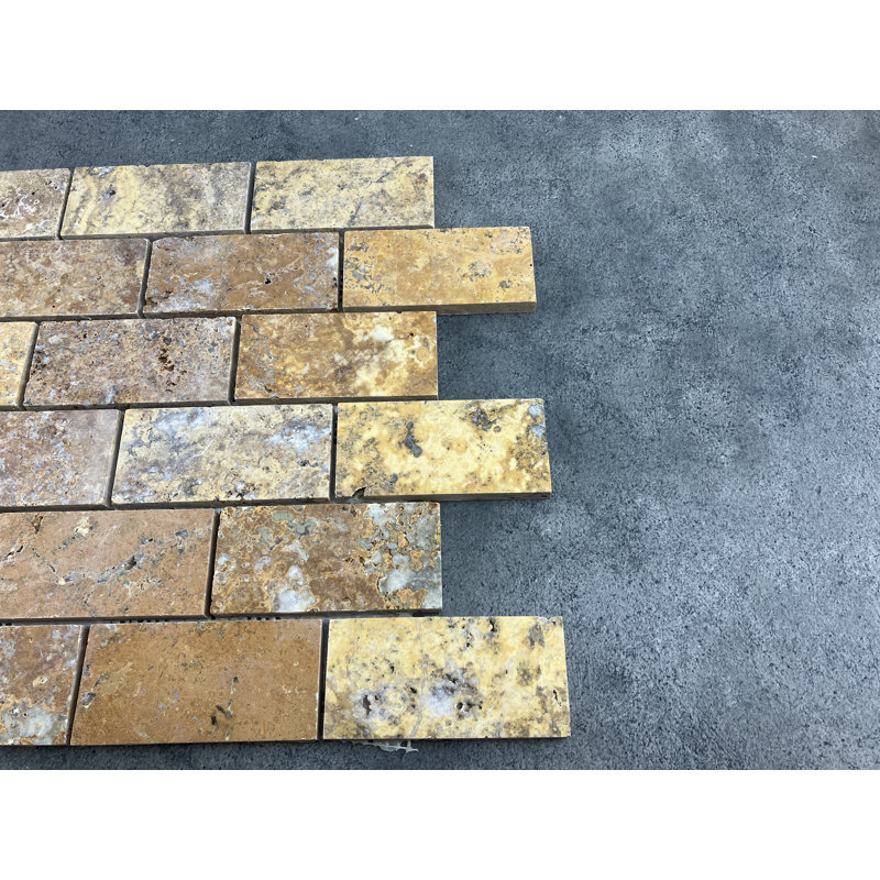 Carreau de mosaïque en pierre naturelle pour mur et plancher 2 po x 4 po