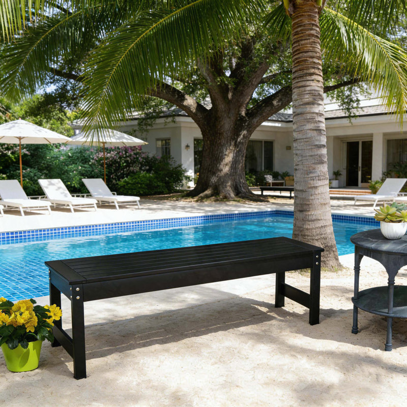 Banc de jardin extérieur en PEHD (noir)