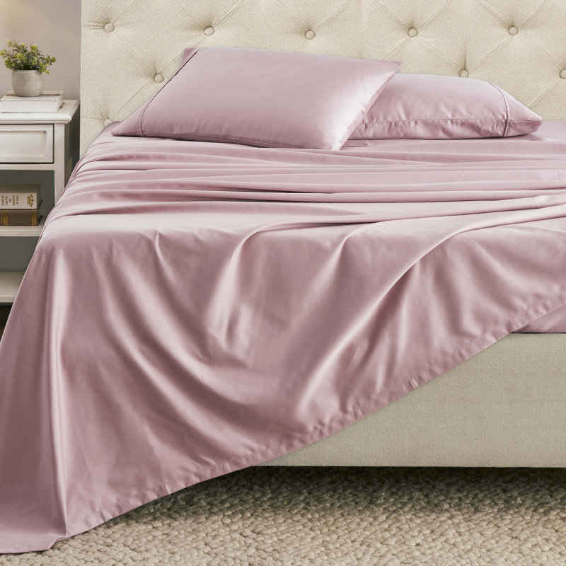 Superior 1500 Thread Count Cotton Blend Deep Pocket Sheet Set, Queen Sheet Set, Lavender