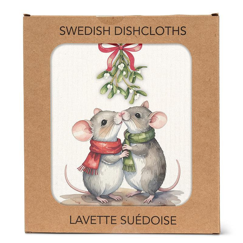 Souris sous le gui de vaisselle