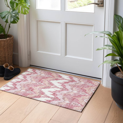 Tapis rosé de qualité supérieure lavable à la machine Prisco