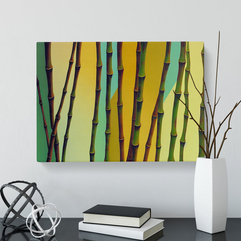 Lush Abstract Bamboo Forest - Wrapped Canvas, 35cm H x 50cm W x 3cm D