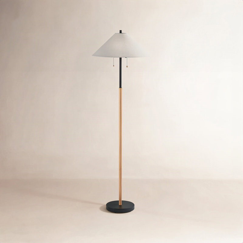 Lampe sur pied 62 po Florina, Naturel / noir, Ivoire ivoire