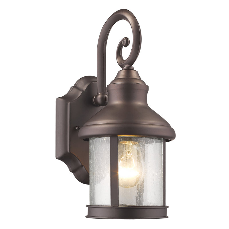 Lanterne murale d'extérieur à 1 ampoule Comisha, H 12 po x l 5,63 po x P 7 po, Bronze huilé