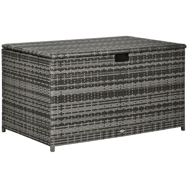 Outsunny 113 Gallon Deck Box, Dark Grey