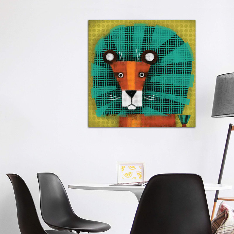 «Blue Mane» par Terry Runyan - impression, Pas de tapis, Toile tendue, H 48 po x l 48 po x 1,5 po