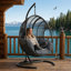 Fauteuil d'extérieur suspendu avec coussin-129892849-129892851