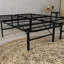 Base de lit très grande plateforme en acier noir - hauteur de 14 pouces, cadre renforcé, aucun sommier requis, sommier robuste, installation rapide-393699644
