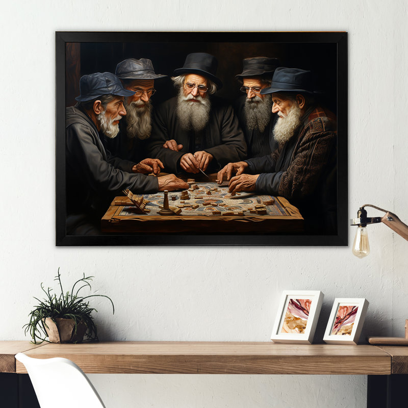 Judaïsme dévotion II - impression, Cadre simple noir, H 12 po x l 20 po x P 1 po