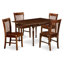 L'ensemble de 5 tables de cuisine pour 4 personnes comprend une table de salle à manger rectangulaire avec Dropleaf et 4 chaises rembourrées en tissu de lin, chêne-122934970-131575168-131575169