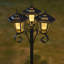 Lampadaire solaire avec pot à fleurs, 68 po, 3 lumières sur poteau, imperméable pour l'extérieur, noir