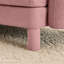 4 places en tissu bouclé rose, en forme de U avec coussins de dossier en forme de coquillage et de dossier moelleux, repose-pieds à ressorts-797994920