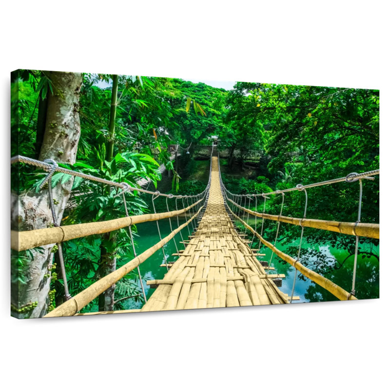 Lilie Sipatan River Bamboo Bridge, 34" H x 51" W