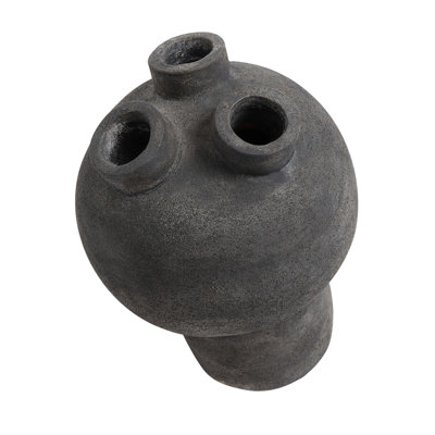Vase de table en terre cuite intérieur / extérieur noir 8,66 "Fidella