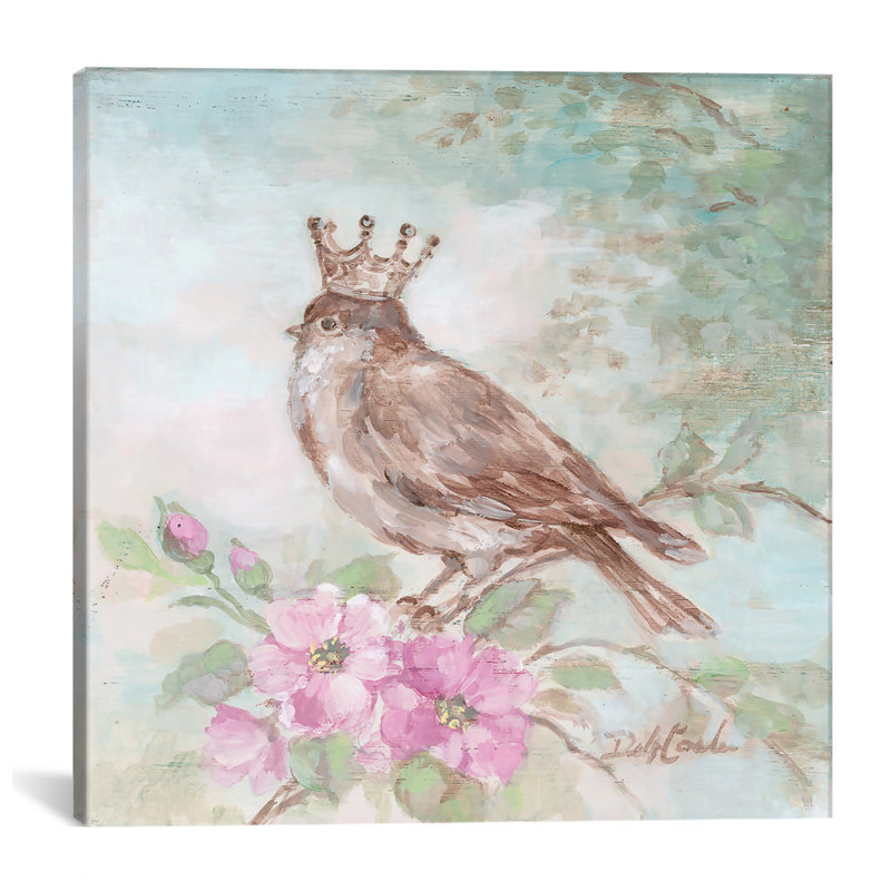 «French Crown & Feathers I» par Debi Coules, reproduction sur toile, H 12 po x l 12 po x P 1,5 po, Toile tendue, Pas de tapis