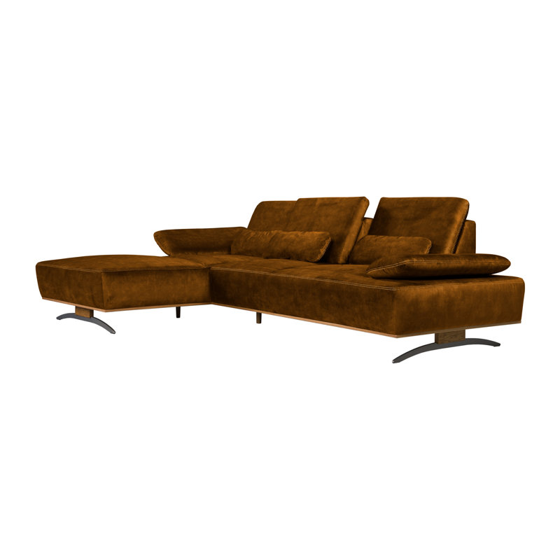 Aunye 4 Seater Sofa & Chaise, Gold, Left Hand Facing