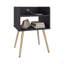 Table de chevet moderne avec station de charge USB intégrée, tablettes de rangement ouvertes à 2 niveaux et 4 pieds-129756876