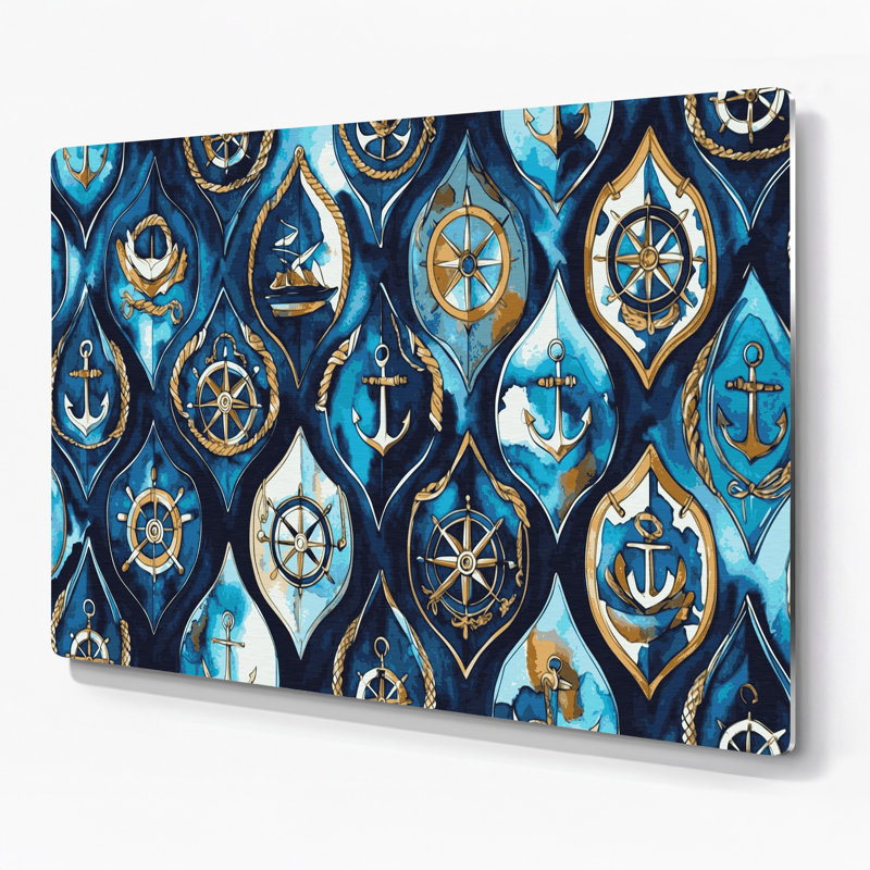 Nautical Shield designs, art mural gris en métal, H 11 po x l 14 po